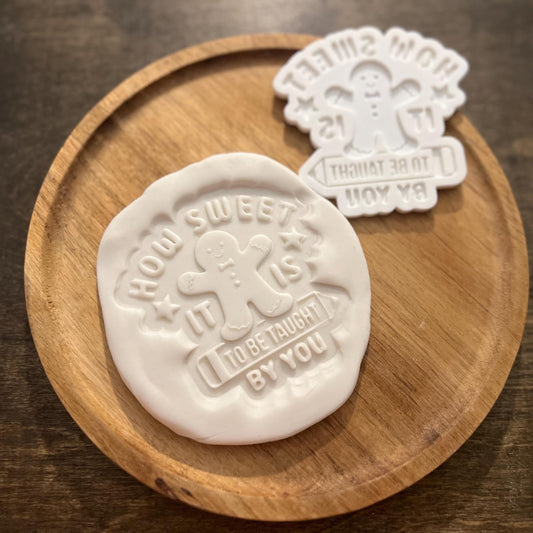 Teacher Christmas Fondant Embosser, Teacher Appreciation Cookie Cutter STL, Gingerbread Embosser, Xmas Cookies, Xmas Fondant Stamp, Debosser