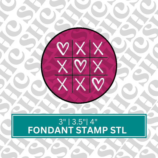 Tic Tac Toe Fondant Cookie Stamp| XO Fondant Stamp Stl | Valentine Stamp | 3D Printing | Digital Download | Fondant Stamp STL |