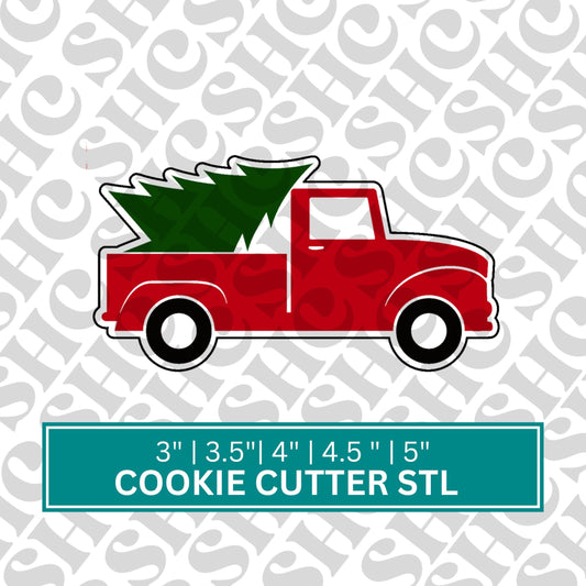 Truck with Christmas Tree CSTL FILE | Christmas Truck Cookie Cutter , Tree STL File, Digital Download