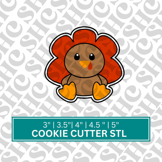 Turkey Cookie Cutter STL - Fall Cookie Cutter, Autumn STL 3D Printable Baking Tool - Thanksgiving STL
