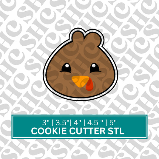 Turkey Face Cookie Cutter STL - Fall Cookie Cutter, Autumn STL 3D Printable Baking Tool - Thanksgiving STL