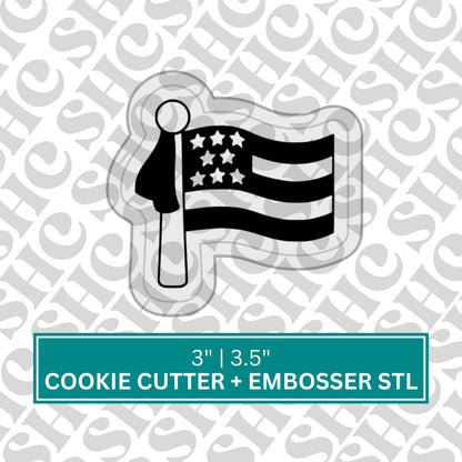 USA Flag Cookie Cutter and Embosser STL File for Patriotic Baking – Perfect for Independence Day Celebrations