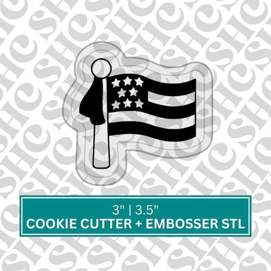 USA Flag Cookie Cutter and Embosser STL File for Patriotic Baking – Perfect for Independence Day Celebrations