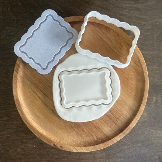 Wavy Cookie Cutter Stl, Wavy Debosser stl, Debosser stl, Wavy Border Debosser Stl, Wavy Cookie Debosser, Fondant Debosser Stl