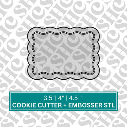 Wavy Cookie Cutter Stl, Wavy Debosser stl, Debosser stl, Wavy Border Debosser Stl, Wavy Cookie Debosser, Fondant Debosser Stl