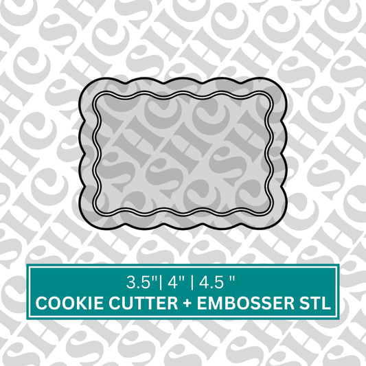 Wavy Cookie Cutter Stl, Wavy Debosser stl, Debosser stl, Wavy Border Debosser Stl, Wavy Cookie Debosser, Fondant Debosser Stl