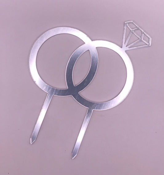 Wedding Ring Cake Topper SVG, Wedding SVG Cut File, Wedding Topper File, Cake topper, Laser cake topper, Acrylic Cake Topper, Engaged Topper