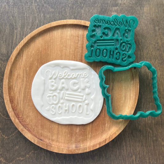 Welcome Back to school Cookie Cutter and Fondant Embosser Set STL File | 3D Printable Design |Back-to-School and Teacher Appreciation