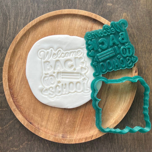 Welcome Back to school Cookie Cutter and Fondant Stamp Set STL File | 3D Printable Design |Back-to-School and Teacher Appreciation Events |