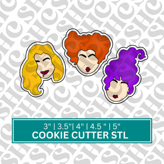 Witches Cookie Cutter STL | STL FILE| 3D Printing | Digital Download