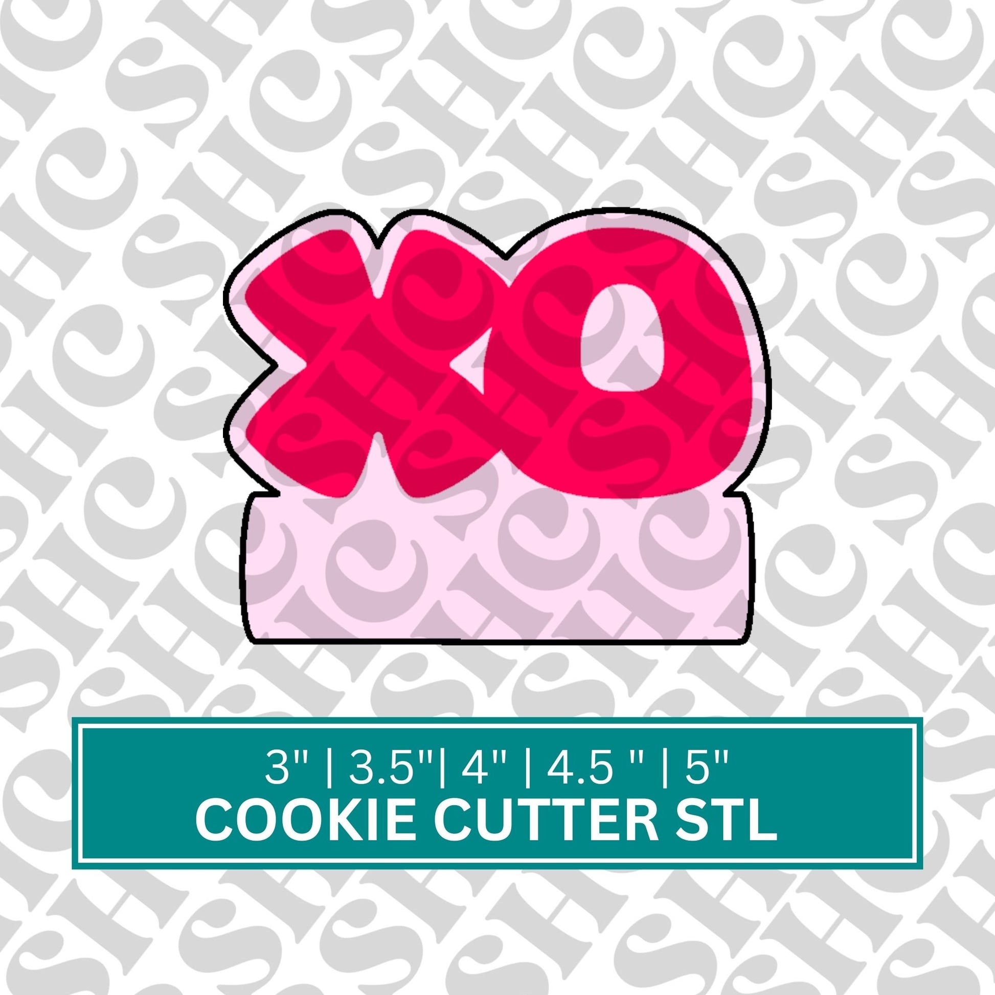 XO Plaque Cookie Cutter STL | Plaque Cookie Cutter | Hugs and Kisses Cookies | Vday Cookies | Valentines Cookie Cutter | Galentine Cookies