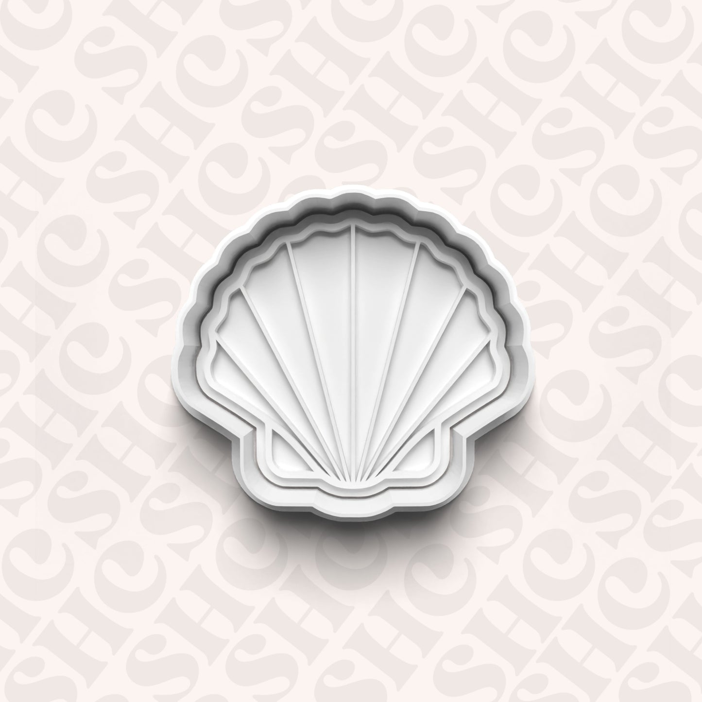 DONE TO ORDER: Seashell Cookie Cutter + Fondant Stamp Set 3