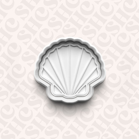 DONE TO ORDER: Seashell Cookie Cutter + Fondant Stamp Set 3