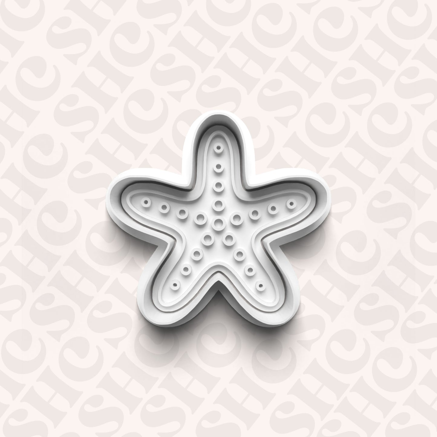 DONE TO ORDER: Starfish Cookie Cutter + Fondant Stamp Set