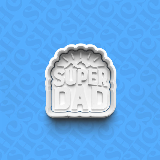 DONE TO ORDER: "SUPER DAD" Cookie Cutter + Fondant Stamp Set