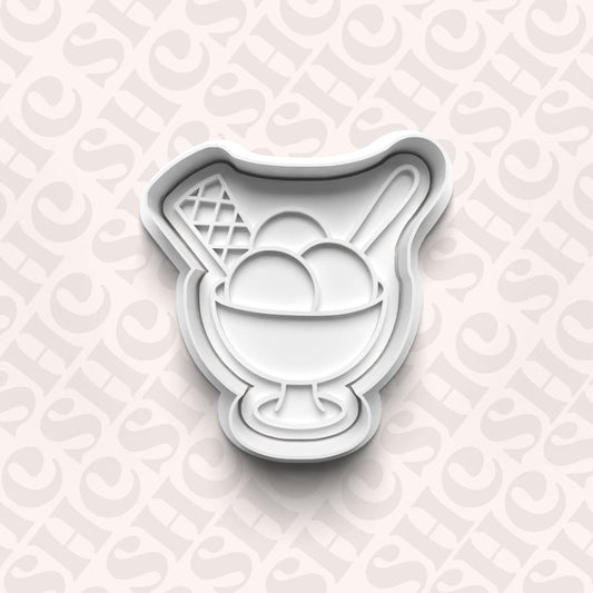 DONE TO ORDER: Sundae Cookie Cutter + Fondant Stamp Set 2