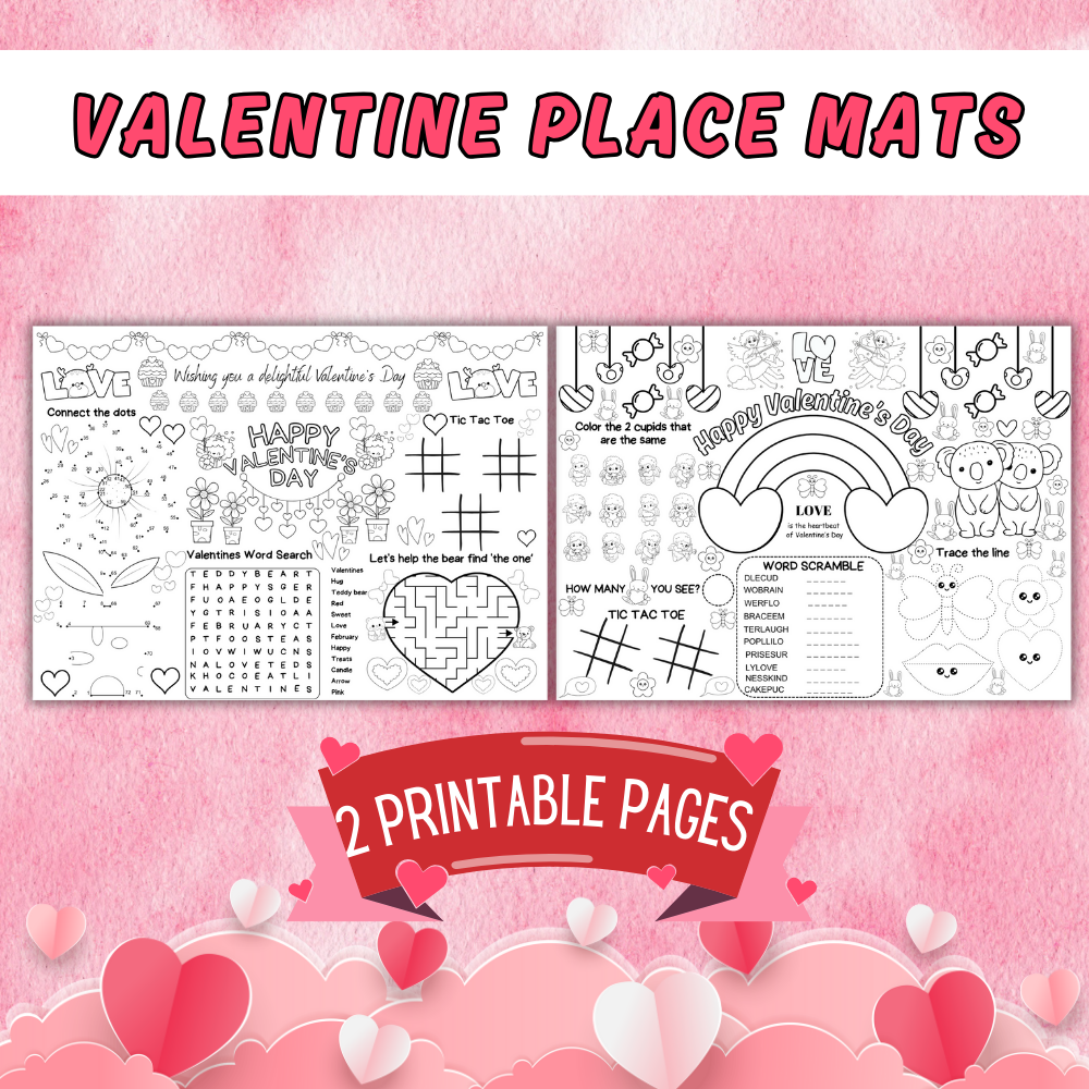 Valentine Activity Place Mats