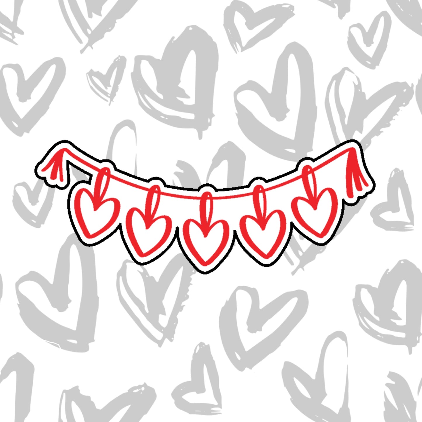 DONE TO ORDER: Heart Banner Cookie Cutter