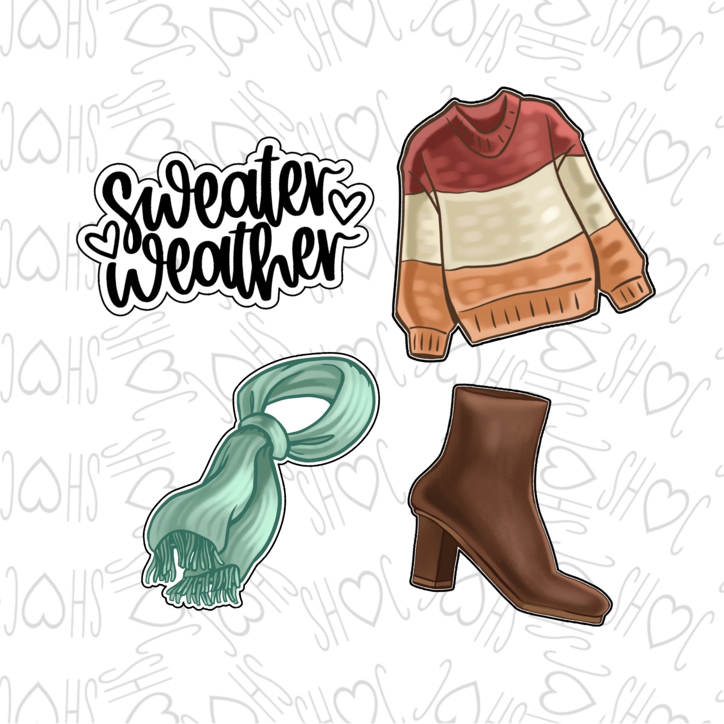 DONE TO ORDER: Sweater Weather Cookie Cutter Set