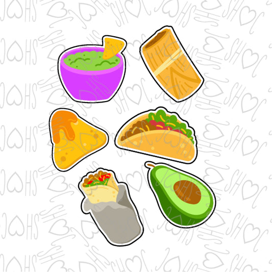 DONE TO ORDER: Mexican Food Mini Cookie Cutter Set