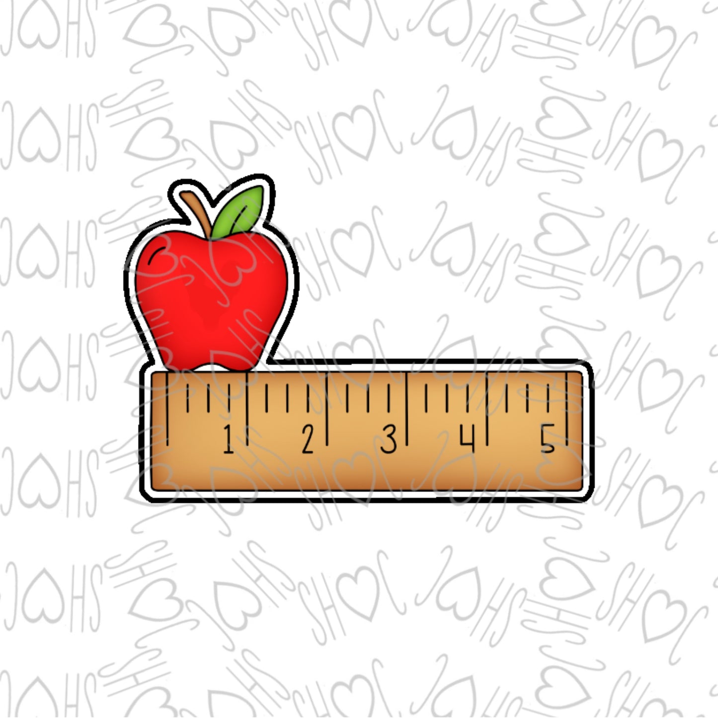 DONE TO ORDER: Apple/Ruler Cookie Cutter