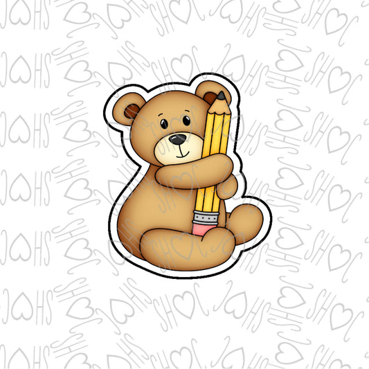 DONE TO ORDER: Bear/Pencil Cookie Cutter