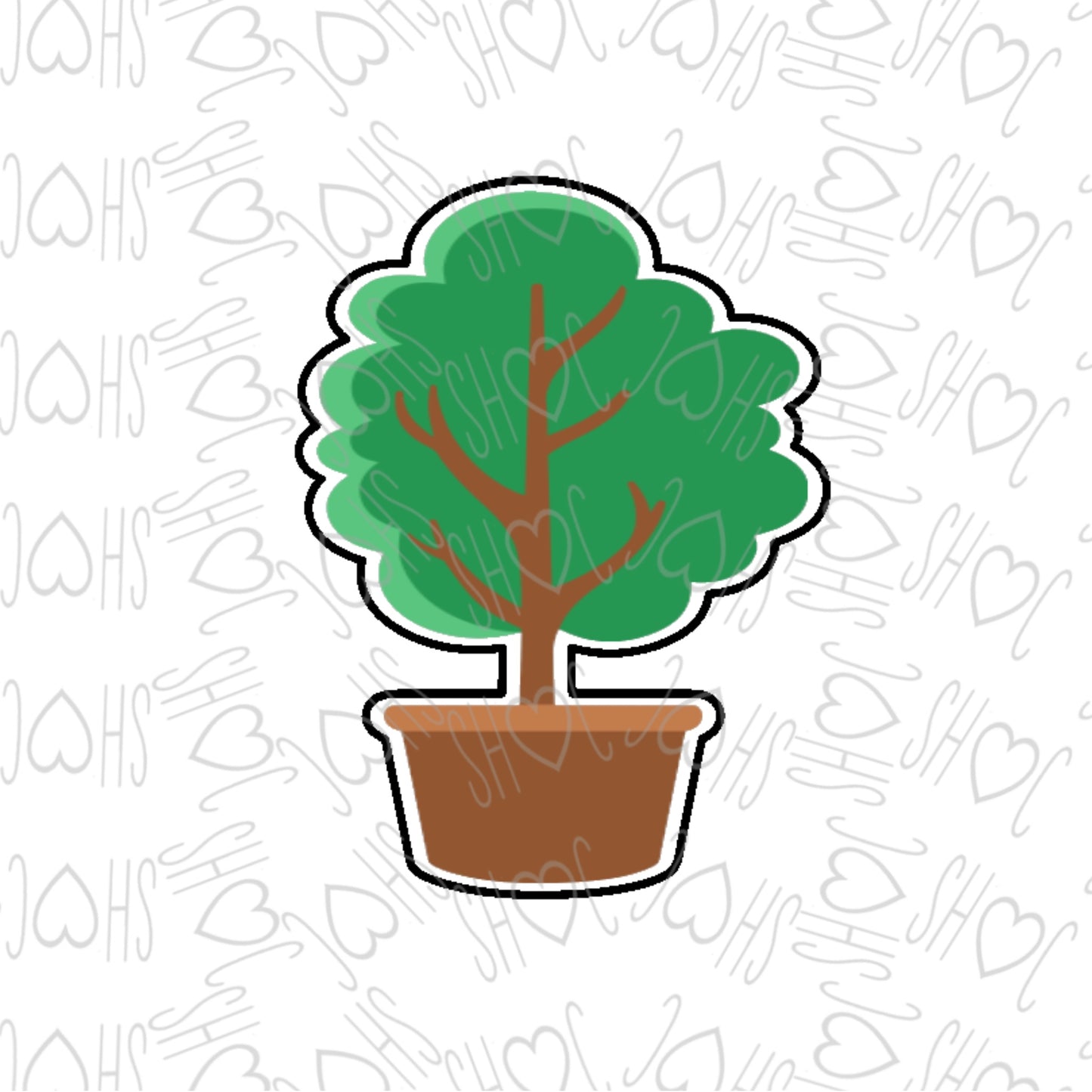 DONE TO ORDER: Tree in Pot Cookie Cutter