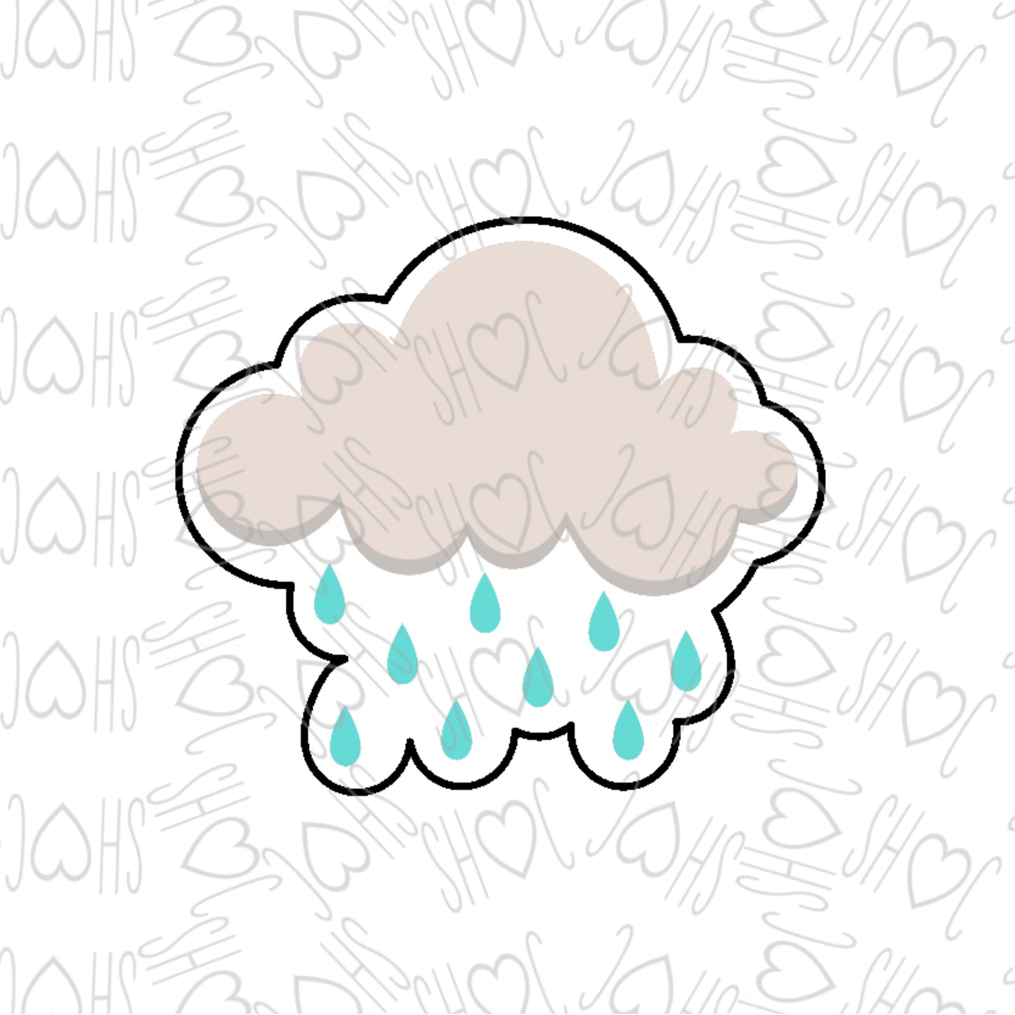 DONE TO ORDER: Cloud/Rain Cookie Cutter