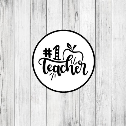 DONE TO ORDER:"#1 Teacher" Fondant Stamp - SHCreations