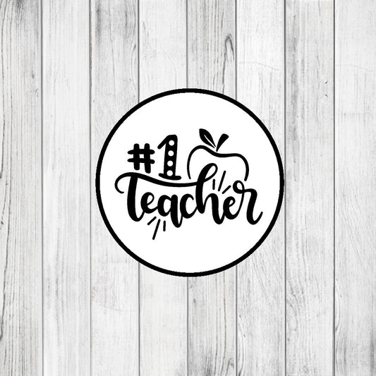 DONE TO ORDER:"#1 Teacher" Fondant Stamp - SHCreations