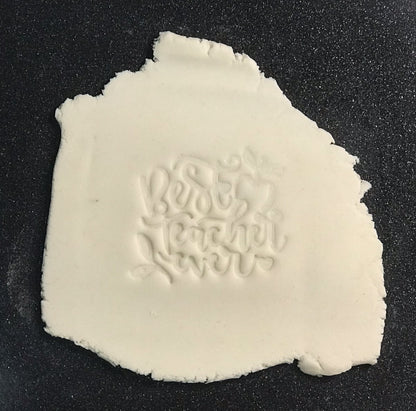 DONE TO ORDER: "Best Teacher Ever" Fondant Stamp - SHCreations