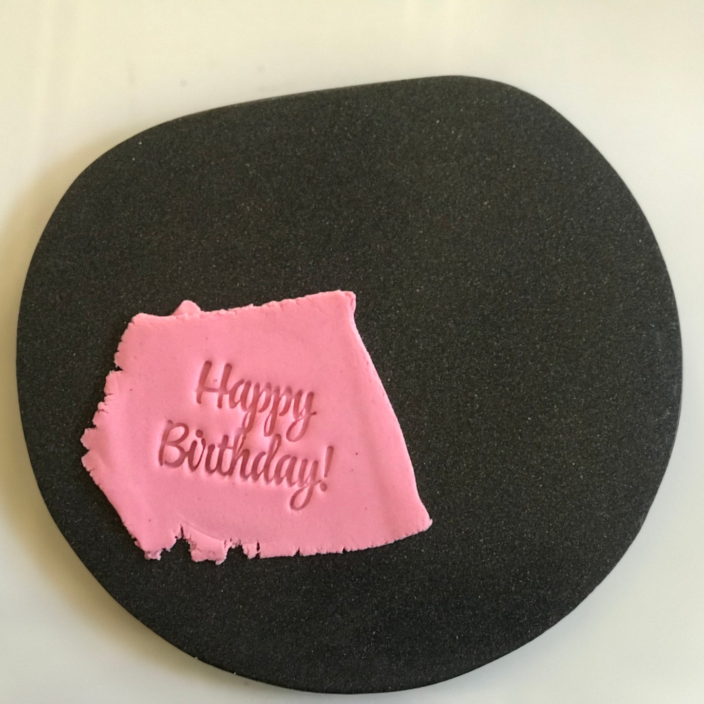 DONE TO ORDER: “Happy Birthday"  Fondant Stamp - SHCreations