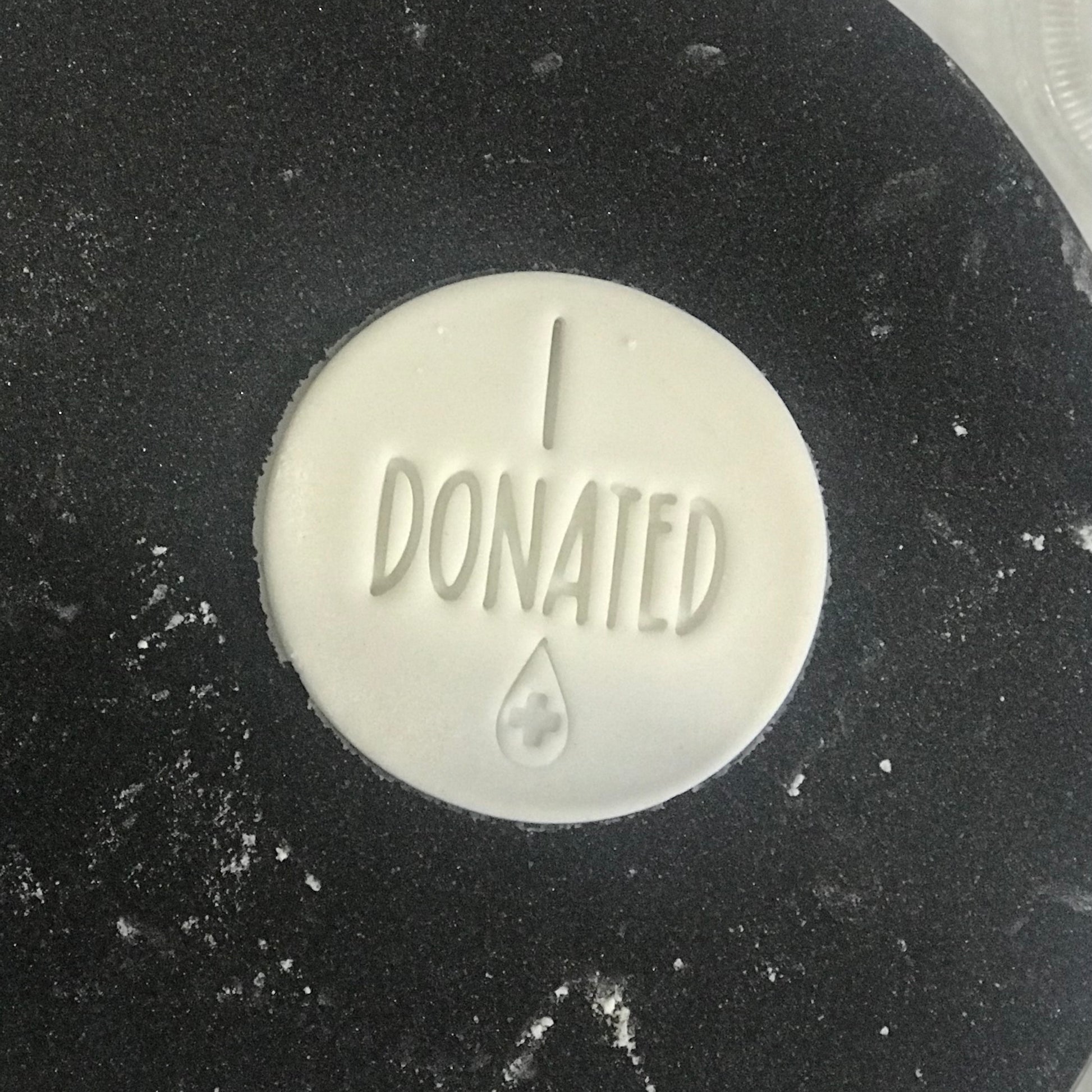 DONE TO ORDER: "I Donated" Fondant Stamp - SHCreations