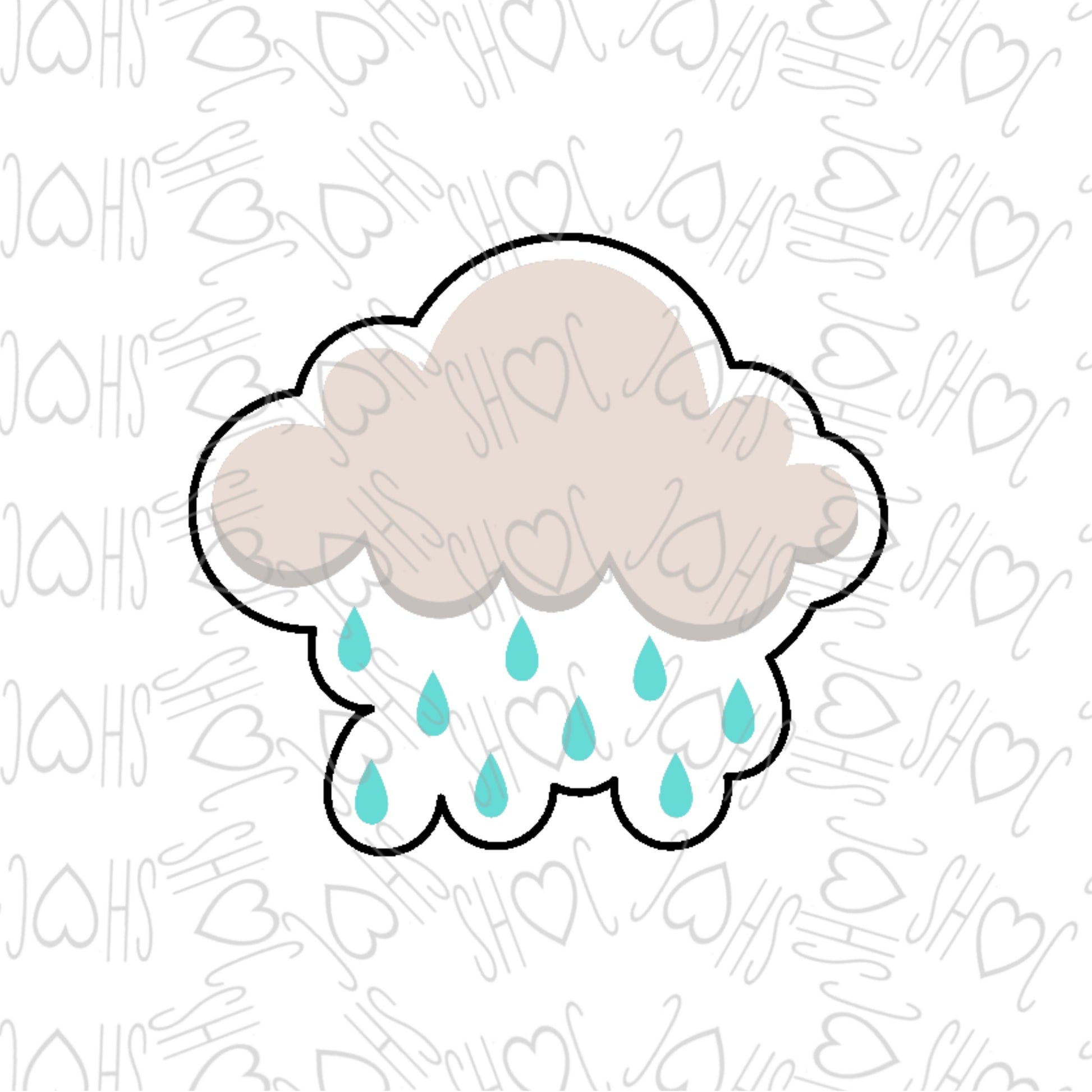 DONE TO ORDER: Cloud/Rain Cookie Cutter - SHCreations