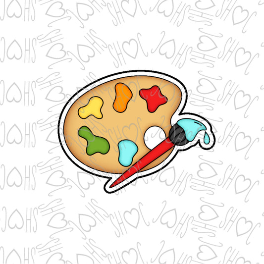 DONE TO ORDER: Paint Palette/Brush Cookie Cutter - SHCreations