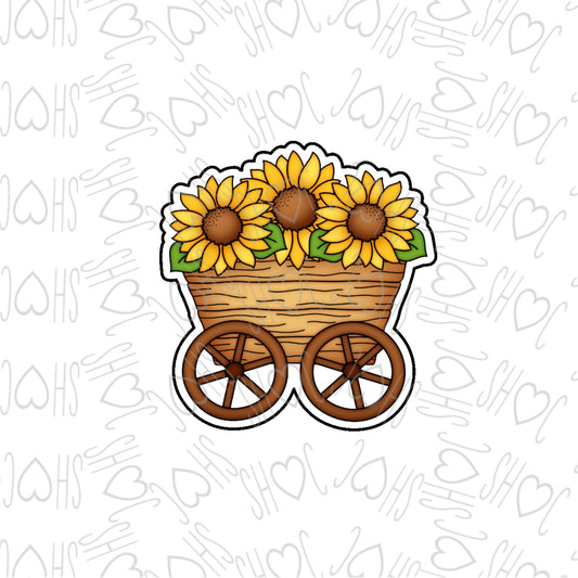 DONE TO ORDER: Sunflower Wagon Cookie Cutter - SHCreations