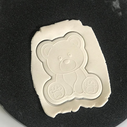 DONE TO ORDER: Sitting Teddy Bear Cookie Cutter/Fondant Embosser - SHCreations