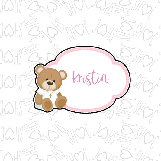 DONE TO ORDER: Bear Plaque 2 Cookie Cutter - SHCreations