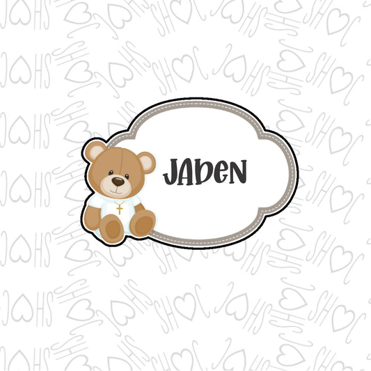 DONE TO ORDER: Bear Plaque Cookie Cutter - SHCreations