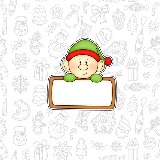 DONE TO ORDER: Elf Plaque Cookie Cutter - SHCreations