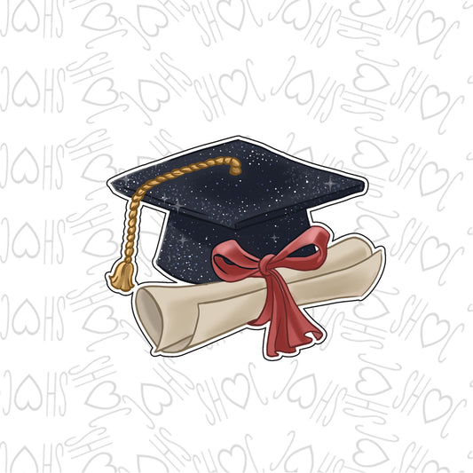 DONE TO ORDER: Grad Cap +  Degree 1 Cookie Cutter - SHCreations