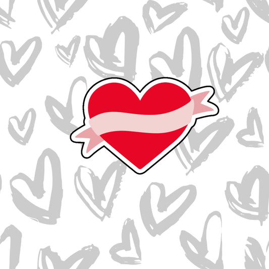 DONE TO ORDER:Heart w/Ribbon Cookie Cutter - SHCreations