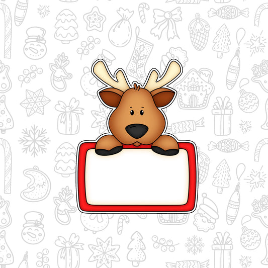 DONE TO ORDER: Reindeer Plaque Cookie Cutter - SHCreations
