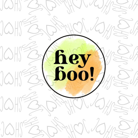 DONE TO ORDER: "hey boo!" Fondant Stamp - SHCreations