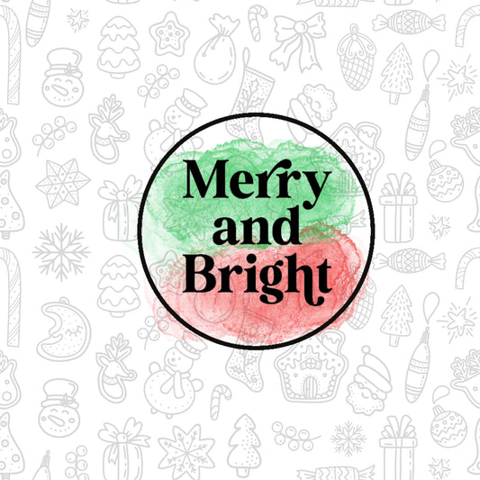DONE TO ORDER: "Merry and Bright" Fondant Stamp - SHCreations