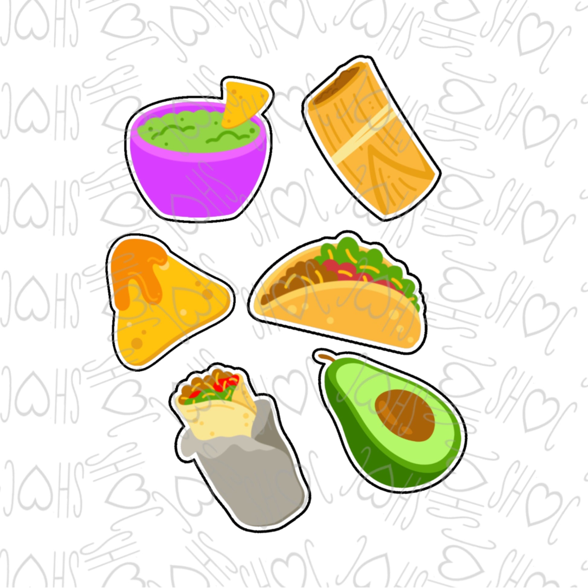 DONE TO ORDER: Mexican Food Mini Cookie Cutter Set - SHCreations